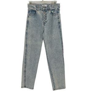 Pull & Bear High Rise Vintage Wash Button Fly Jeans size 6
